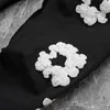 メンズクラシックストレートレッグジーンズのズボン秋23fwストレートフィットカジュアルパンツスタイリッシュな刺繍花刺繍花