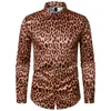 Camicie casual maschile 2023 Fashion Man Club Leopard Shirt Leopard Shirt Festa a maniche lunghe di alta qualità Chemise Homme