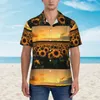 Men's Casual Shirts Sunflower Sunset Mens Hawaiian Short Sleeve Button Down Beach Tropical Floral