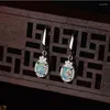 Boucles d'oreilles en peluche de haute qualité bijoux de drop plaquette d'or 2023 TRENDY Synthétique ovale opale pour femmes cadeau