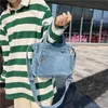 Messenger Bags Denim bag Crossbody Bags Youth Fashion Jean Casual Small Mini Square Ladies Shoulder Bag Women Messenger Bags L230814