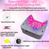 Nail Dryers Rechargeable LED UV Light Nail Lamp with Rhinestones For Gel Nails Heart Shaped Manicure Pedicure Machine with LCD Touch Screen 230814