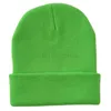 Czapki do czapki/czaszki jasne, solidne akrylowe czapki Kobiety Kobiety Zimowe Zimowe czapkę czapkę Brązowy czarny neon żółty zielony zielony fluorescencyjny pomarańczowy