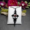 Colares de pingentes góticos pretos strass vermelho colar de cadeia de crucifix satânica para mulheres acessórios de jóias de charme de presente