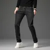 男性Sパンツ2023春秋の服の若者スリムストレートジーンズシンプルなファッションフィットコットンストレッチノスタルジックデニム230814