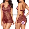 Set sexy s-2xl lingerie féminine lingerie set kimono robe babydoll lingerie meesh nightgown lingerie-sexy lace transparent costume sexy hkd230814