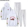 Erkek Trailsits Moda Ulusal Koşusu Rusya Angel Hoodie Suit İki Parça Set Motosiklet Sıradan Pullover Hip Hop Pantolon Erkek/Kadın Giysileri