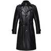 Herrenjacken echtes Leder für Männer 100 Schaffell Trench Coat männliche Natur Jacke Casual Mode Long XHL324 230814