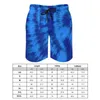 Men's Shorts Summer Gym Retro Tie Dye 60S Running Blue And Aqua Print Pattern Board Short Pants Quick Dry Swim Trunks Large Size