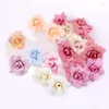 Dekorativa blommor 10st om scrapbooking Handikraft Diy Craft Wreath Silk Rose Head Artificial Flower Simulation Wedding Decor