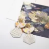 Kolczyki do stadnonii romantyczne ręcznie robione polimerowe gliny geometryczne kropla wislarz elegancki vintage multi -color warstwy metalowe