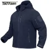 Herenjacks tacvasen lente winter fleece jas met hoodie heren tactische fleece jas full-zip omhoog outdoor winddichte capuchon warme werkjas 230812