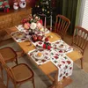 Table Runner Christmas Green Table Runner Placemat Xmas Tree Printed Dinning Tablecloth Year Home Living Room Wedding Party Decoration 230814