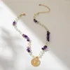Colliers pendants Collier de marge de pierre naturelle irrégulière pour femmes tendance mode dames cadeaux bijoux en gros de vente directe