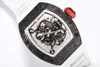 Fantastische superkloon Mechanisch R i c h a r d Luxe designer herenhorloges RM055 RQ1K AAA Automatisch uurwerk Waterdichte behuizing van koolstofvezel Anti-kras Saffierspiegel