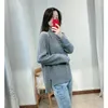 Women's Sweaters Lazy Oaf Grey Color Loose Casual Women Pullovers Sweater Knitted Buttons Streetwear Hip Hop Lady Warm Tops Clothing Jumpers