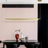 Pendant Lamps Linear LED Lamp Light Designer Suspension Hanging Cord Gold/black Bar Office Dinning Table