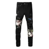 Jeans masculin Am Streetwear Fashion Corée designer coréen Men Retro Black Elastic Slim Fit Ripped Skinny Casual Colters