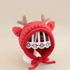 Berets Elch Antlers Baby Hut Winter warm gestrickte Jungen Girl Cap Ohrschutz Hüte Feste Farbe Kinder Kinder süße Mützen Motorhaube