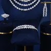 Necklace Earrings Set 10118 Luxuriously Shiny 3A Cubic Zircon Ramadan African Bride Dubai Wedding High Quality 4 PCS Jewelry