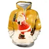 Men's Hoodies Unisex Christmas 3D Printing Fun Reindeer Snowman Pullover Hoodie Autumn/Winter Plus Size Clothing 6XL