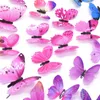 ملصقات الجدار 12/24pcs LifeLike 3D Butterfly Butterfly Luminous Home Home Decor