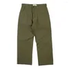 Herrbyxor 2023 Solid Color Loose Straight-ben Mens Amekaji Safari Style Casual Vintage Trousers Men