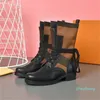 2023-Women Designer Metropolis Flat Ranger Butes łączy gładką skórę cielęcką i płótno Martin Kid-Calfskin Woman Winter Sneakers