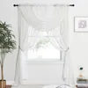 Rideau Ryb Home 6pcs Rideaux transparents Ensemble avec 4 panneaux attachés (55 "x 84" chacun) et 2 perles de cascade cantonnières voile élégant