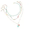 Pendant Necklaces 3x Layered Set Mixed Multi Colored Cute Multilayer For Wedding