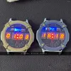 Montre-bracelets Fancy Toys Diy Unique Vintage Glow Electronic Circuit Board 46 mm Cadran Men de poignet Charge sans fil pour hommes