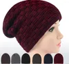 Bérets 120pcs / lot mode hiver tricot chaud avec une petite grille de bonnet de grille casquette / plaid en tricot