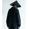 Ethnic Clothing Japanese Streetwear Haori Men Traditional Kimono Cardigan Black Coat Jacket Harajuku Autumn Samurai Fashion Cosplay Costumes