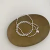 Цепи 925 Серебряные серебряные бусины Тонкое ожерелье для женщин Клавиля Клавиля Кокер Модные ювелирные украшения для вечеринки Пара