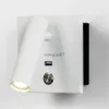 Vägglampor Multifunktion LED Väggljus för sovrumsljus för sängrum med push -switch USB -laddning Bedside Reading Light HKD230814