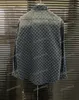 xinxinbuy Men designer Tee t shirt 23ss Gradient Double letter Jacquard Denim Shirt short sleeve cotton women black XS-2XL
