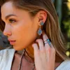 Dangle Earrings Fashion Jewelry Pair Of Boho Vintage Turquoise Stud For Women Snow Flower Statement