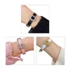 Bracelet élégant et bracelet en PU chaîne à main réglable bracelets de pierres précieuses scintillantes élégant coloré doux
