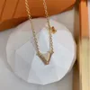 Modebrief hanger ketting 18k goud vergulde designer kettingen vrouwen diamant sieraden bruiloftsfeestje cadeau