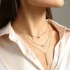 Colliers pendants Luxury Trendy Graceful multicouche verticale Bar forme d'étoile Collier de coeur Gold Couleur pour femmes accessoires de bijoux