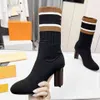 Designer Heel Boot Women Sock Sock Booties Winter Luis Fashion Boot Platfort Letter Woman Vuttonity SDGGSDFFCXZ