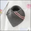 Neck Ties Winter Turtleneck False Fake Collar Ribbed Knitted Striped Detachable Triangle Scarf Wrap Windproof Stretchy Warmer 3645 Q2 Dhhq4