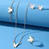 Necklace Earrings Set IFKM Fashion Gold Color Butterfly Charm Bracelet For Women Trend Jewelry Girls Party Gifts 2023 Accessories