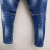 Jeans Fashion Fashion High Street Hole Spray Painted Trendy Motobiker Casual Denim Tessuto Pants T121