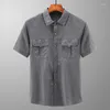 Chemises décontractées pour hommes, chemise à séchage rapide à manches courtes et à manches à manches courtes et à sérum