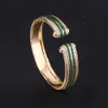 Bangle Luxury Wedding Bandles for Women Vintage Sapphire Emerald Ruby Gold Color Cuff Armets Party Fine Jewelry Födelsedag Kvinnlig gåva 230814