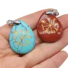 Pendant Necklaces Natural Stone Tai Chi Eight Trigrams Array Pattern Spiritual Healing Crystal Jewelry Making Necklace Earring