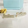 Hoop Huggie Double Layer Nameplate Earrings Personalized Custom Name TwoColor Ear Studs For Women Letter 230814