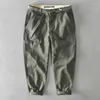 Pantaloni da uomo hiqor marchio cotone casual 2023 uomini primaverili di moda con fibbia in metallo con fibbia cargo hip hop mania