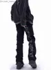 Pantaloni maschili in stile americano Pants High Street Fashion Brand Jiangsu Zhejiang Shanghai Wear Yabi Porthep Hole Jeans Slim's Slitting Z230815